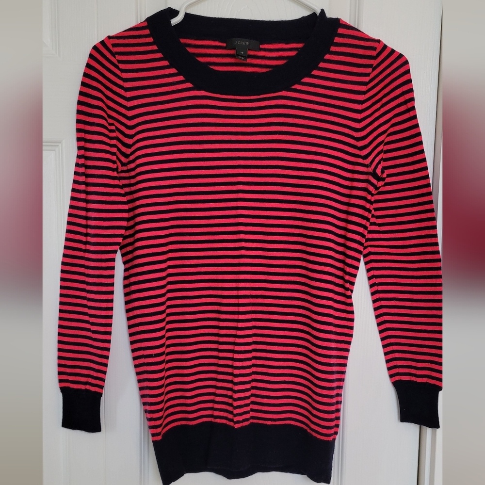 J.Crew 100% Merino Wool extra small sweater Navy / Red